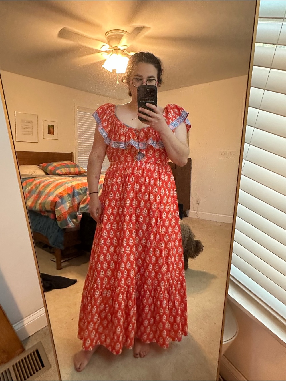 Red maxi floral sundress